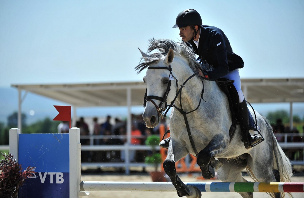 Riding on Caucasian horses