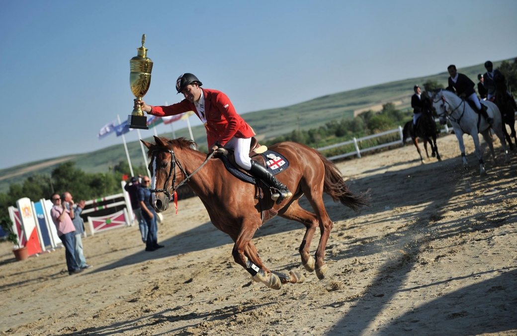 Riding on Caucasian horses