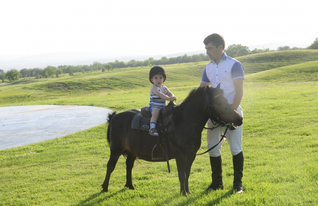 Riding on Caucasian horses